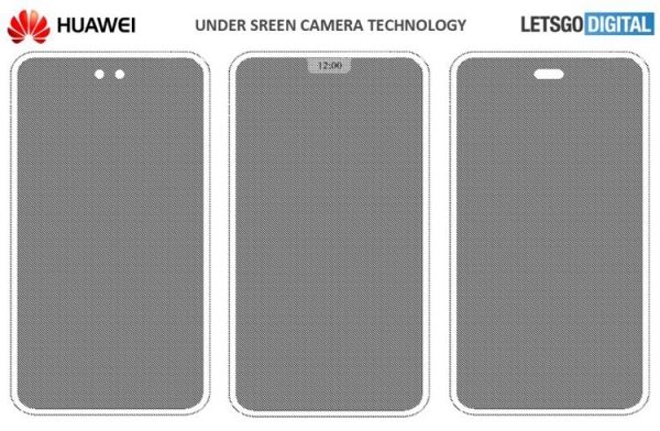 Huawei хочет спрятать за дисплей смартфона камеру, вспышку и датчики